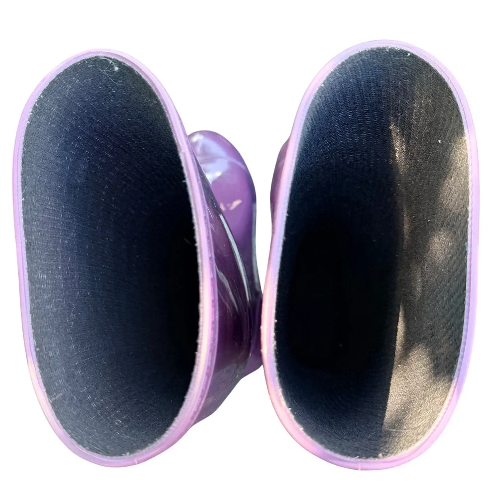 Hi-Tec Paddington Purple Glossy Tall Rubber Rain Boots Womens‎ Size 5 USA Made